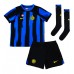 Camisa de Futebol Inter Milan Denzel Dumfries #2 Equipamento Principal Infantil 2023-24 Manga Curta (+ Calças curtas)